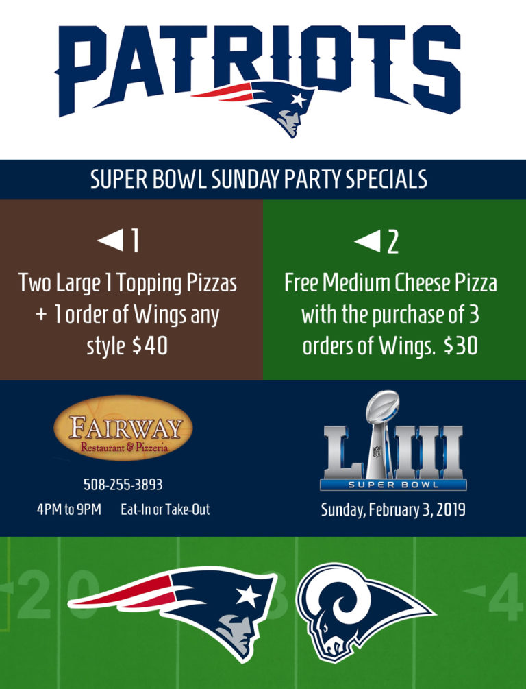 Super Bowl Sunday Party Specials The Fairway Restaurant